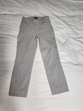 Cropped Straight Leg Dress Pants Gray